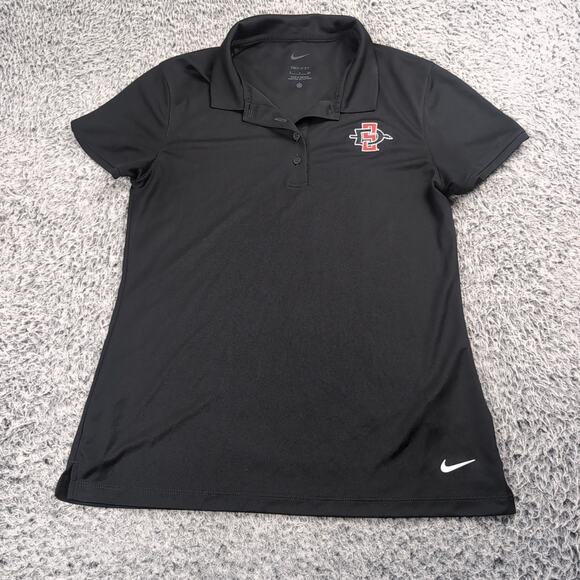 San Diego State Aztecs Shirt Women Small Black Polo Embroidered SDSU NCAA Nike - Picture 1 of 6